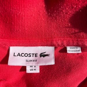 LACOSTE Polo Shirt Men’s Slim Fit Small /Size 4 in Dark Watermelon Pink